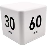 Feilifan Cube Timer, Productivity Cube Flip Timer, 15-20-30-60 Minute | Time Preset, Kitchen, Studying, Workout, Classroom, Kids ADHD, White