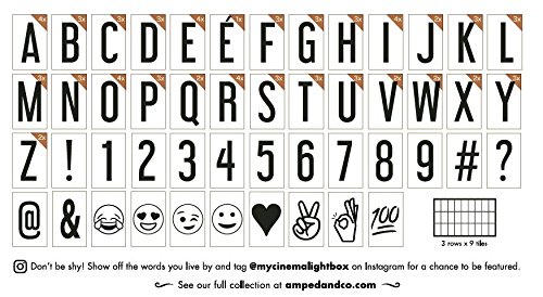 My Cinema Lightbox Micro Rose Gold LED Marquee with 100 Letters, Numbers, Symbols and Emojis to Make Your own Sign, A6 Mini Size 4x6”, Metallic Finish