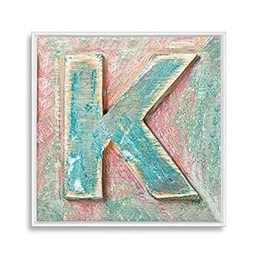 Framed Canvas Wall Art Alphabet Canvas Prints Home Artwork Decoration for Living Room,Bedroom - 16x16 inches