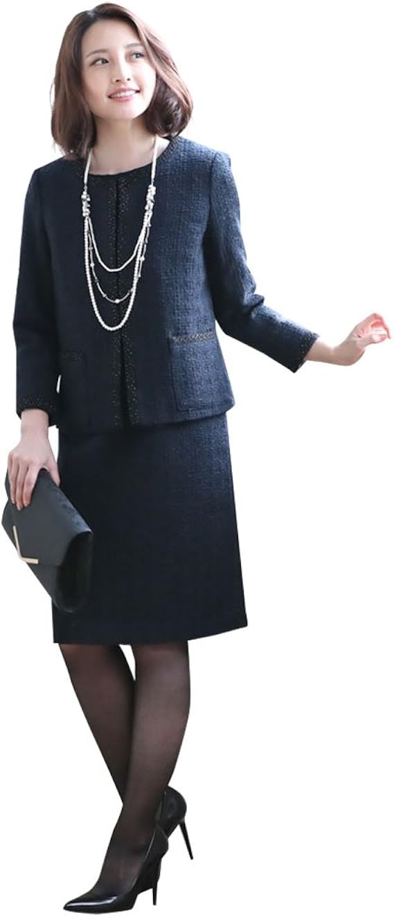 Amazon Cream クリーム スーツ ワンピース レディース ネイビー Lサイズ ワンピーススーツ 通販