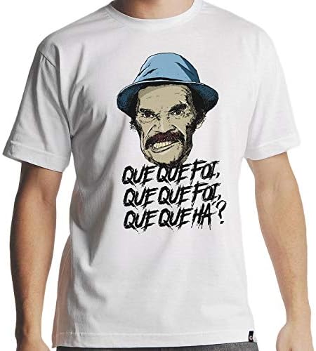 Camiseta Madruga Que Que foi, Que Que Há Masculina Branca