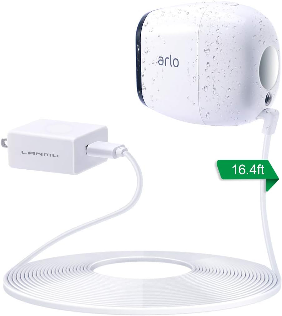 LANMU Weatherproof Outdoor Power Cable for Arlo Pro and Arlo Pro 2 with
