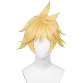PWEINCY Short Yellow Wig Women Halloween Carnival Party Synthetic Hair | Halloween Adult Carnival Party Wigs