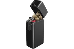 TRIZEPSSEIL Smell Proof Pre-Roll Cone Case – 4-Hole King Size Holder with Lighter Slot, Travel Storage Box for Hand-Rolled Cigarettes