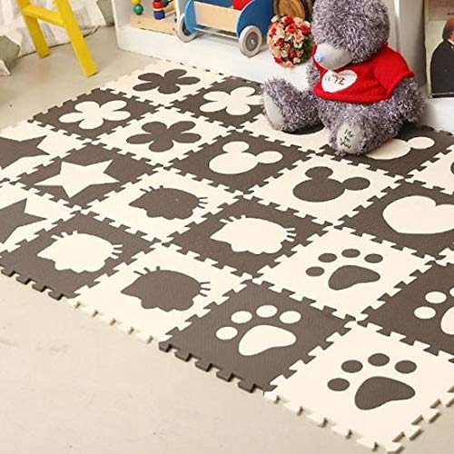 Buy Sulida 12pcs Couleur Cafe Bebe Mignon Mousse Eva Puzzle Tapis Ramper Jouet Jeux Online At Low Prices In India Amazon In