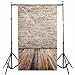 Mohoo 7x5ft Silk Photography Backdrop Background Photo Studio Prop Beige Brick Wooden Floor Silk (update meterial)