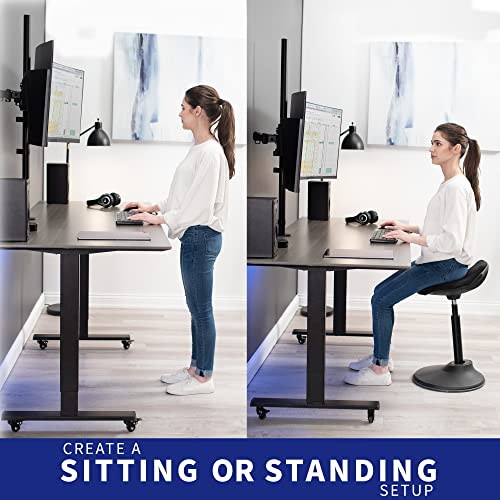 VIVO Dual Monitor Stand Up Desk Mount Extra Tall 39 inch Pole, Fully