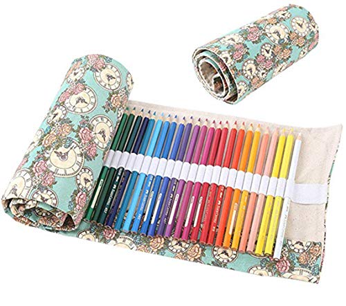 Eforstore Canvas Pen Roll Pencil Case Pencil Case Roll Pencil Case