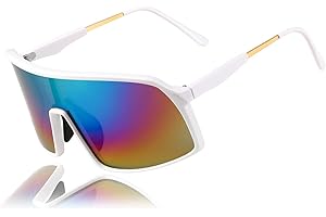 FEISEDY Men Women One Piece Oversized Shield Sports Sunglasses Wraparound Mirror Visor Baseball Cycling Outdoor Glasses B2905