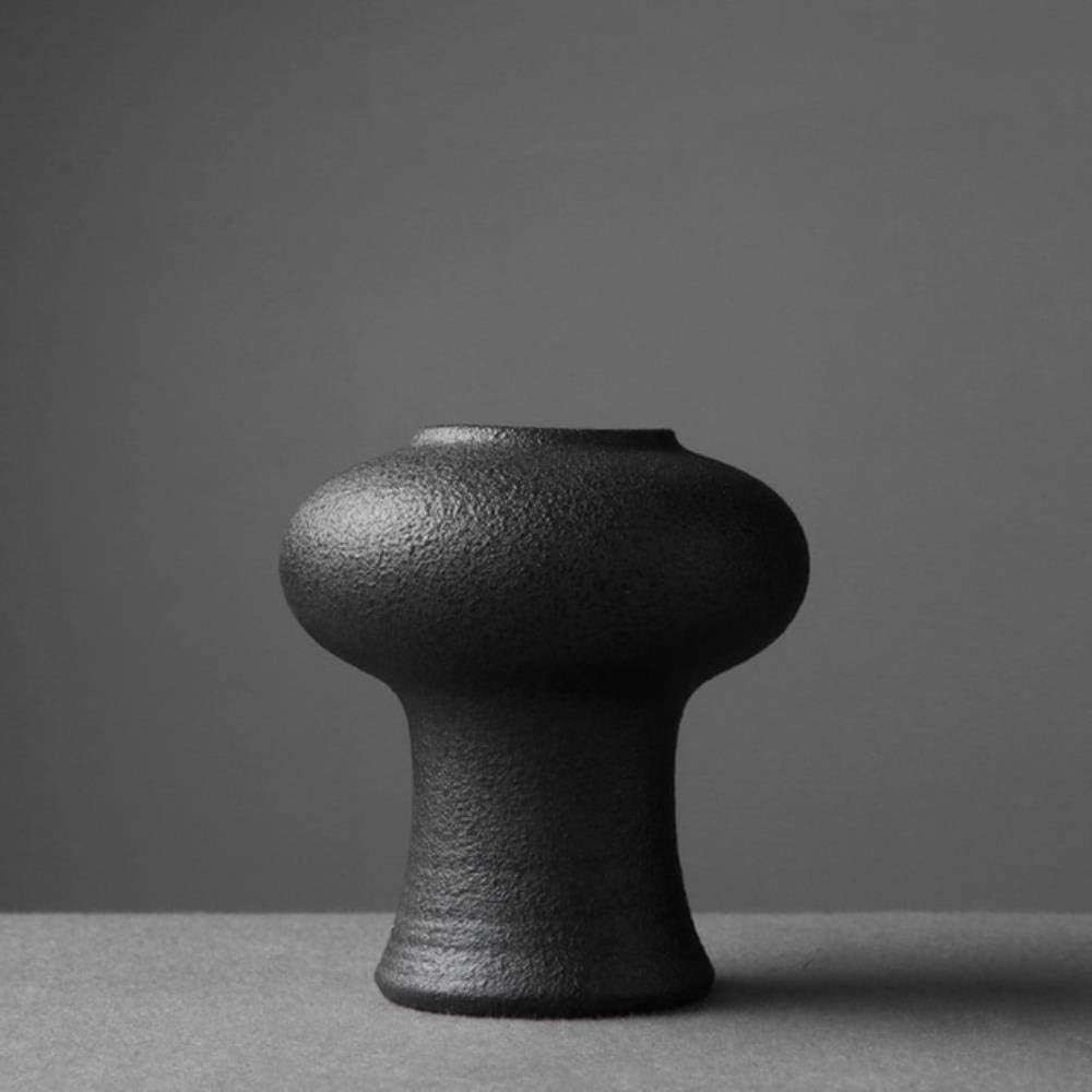 DGJEL Chinese Traditional Zen Ceremony Ceramic Coarse Pottery Flower Vase Nordic Modern Minimalist Home Furnishing Desktop Decoration,B01