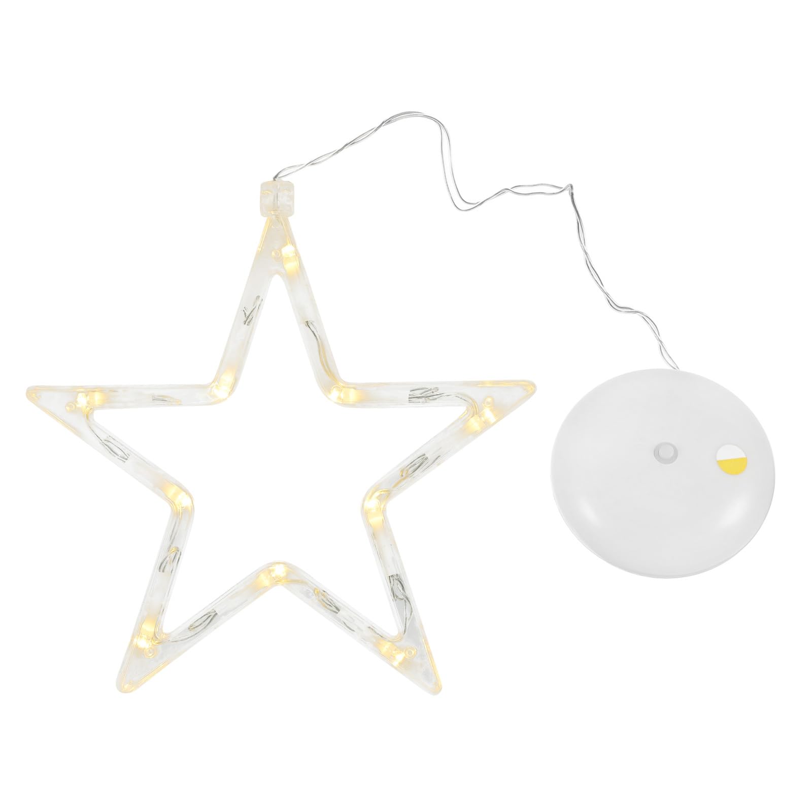LEDMOMO Christmas Lights - Five-pointed Star Hanging Window Light with Suction Cup and Battery Operated for Christmas Decoration (Warm White Light)