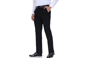 Soojun Men's Modern Fit Flex Flat Front Dress Pants