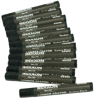 Dixon Lumber Crayon, Permanent, Carbon Black, 12-Count (49400) Size: BLACK Model: 49400 Office Product
