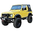 King 4WD Premium Replacement Soft Top - Black Diamond Material with 31% Tinted Windows - Suitable for Suzuki Samurai 1986-1994 - Requires Factory Original Soft Top Hardware