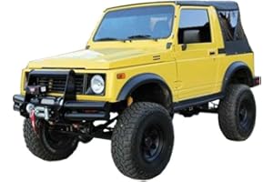 King 4WD Premium Replacement Soft Top - Black Diamond Material with 31% Tinted Windows - Suitable for Suzuki Samurai 1986-1994 - Requires Factory Original Soft Top Hardware