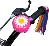 obqo Kids Bike Bell and 2 Pack Streamers Pink Purple Red Blue 22mm Handlebar view 3