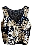 Pink Wind Sexy Sequins Sparkly Sleeveless Vest Tank Tops Shirts