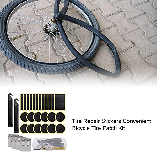 Eeneme 30pcs Bike Tire Repair Kit, Preglued Bicycle Tube Puncture