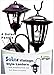 Black Vintage Shepard Hook Solar Lantern Outdoor Light