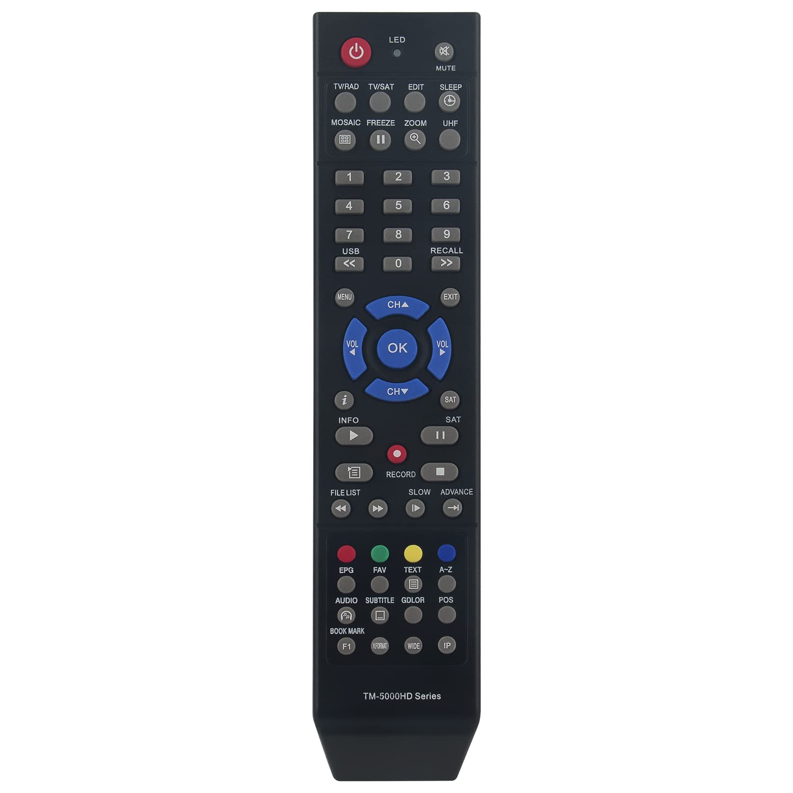 TM-5000HD VINABTY Replace Infrared Remote Control Fit for Technomate TV TM-5402 Series Digital Satellite Receiver
