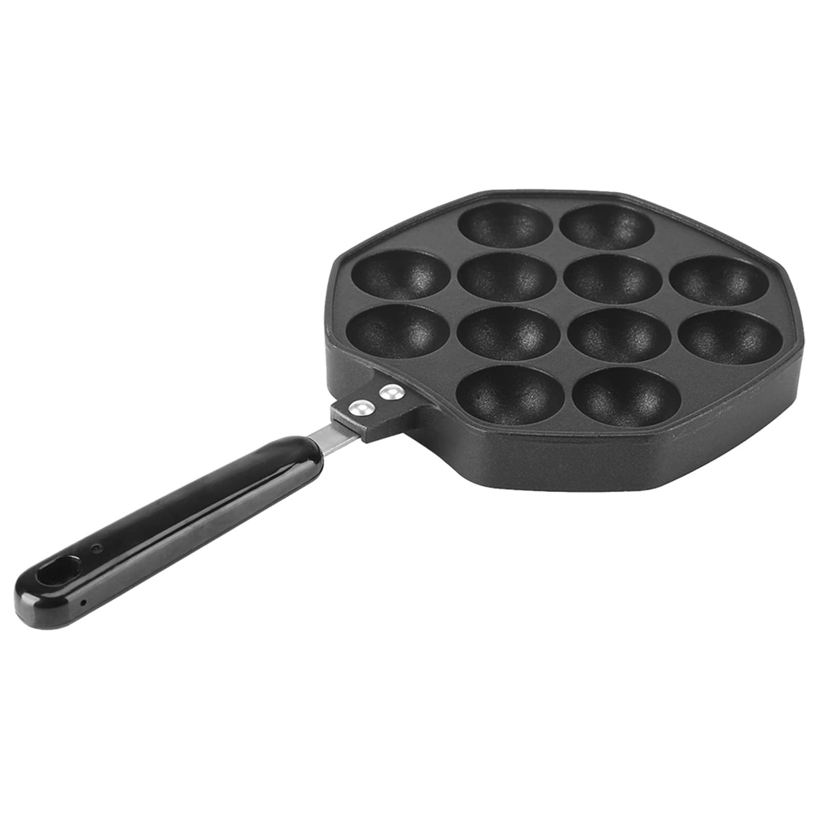 Non Stick Takoyaki Pan, 12 Holes Takoyaki Maker Aluminum Gas Stove Grill Pan Octopus Ball Mold Pancake Maker with Handle