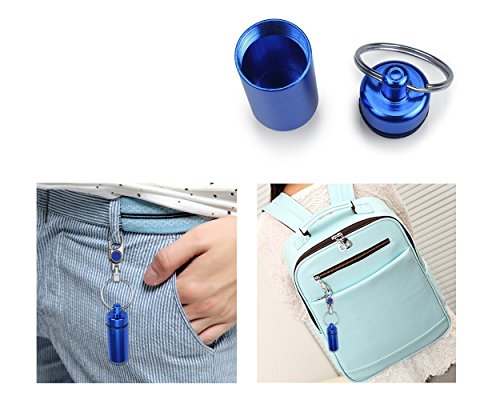Ace Select Aluminum Pill Case 10 Pieces 1.9" Portable Waterproof Pill Fob Air-tight Drug Holder Keychain Medicine Capsule Containers for Geocaching Outdoor Travel