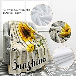Jekeno Sunflower Blanket Print Cozy Soft Warm Bed