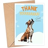 GreenStar Gifts Boxer Dog Card, Dog Thank You Card, Cute Pun Thank You Card For Him Her, For Friends, Teacher, Boss, Coworker, Dog Lover Gift, Veterinarian Thank You Gift, Boxer Dog Lover