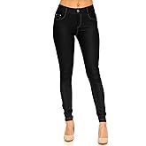 ICONOFLASH Women's Jeggings Pull On Slimming Cotton Jean Like Skinny Fit Leggings (Small to 3X Large)