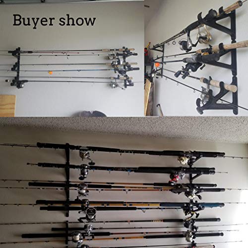 Horizontal Rod Rack for Fishing Rod Wall Rack StorageUltra Sturdy Strong Weatherproof Holds 3