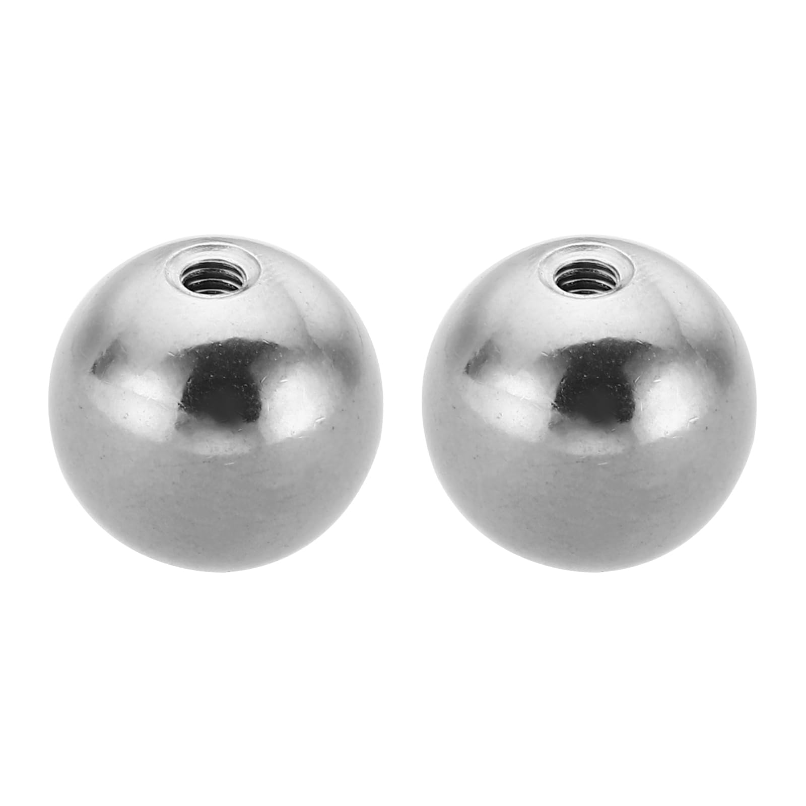 PATIKIL M4x19mm Ball Nuts Knob, 2 Pcs Female Thread 304 Stainless Steel Round Blind Hole Screw Cap Cover for Lighting Machinery DIY Decoration, Silver