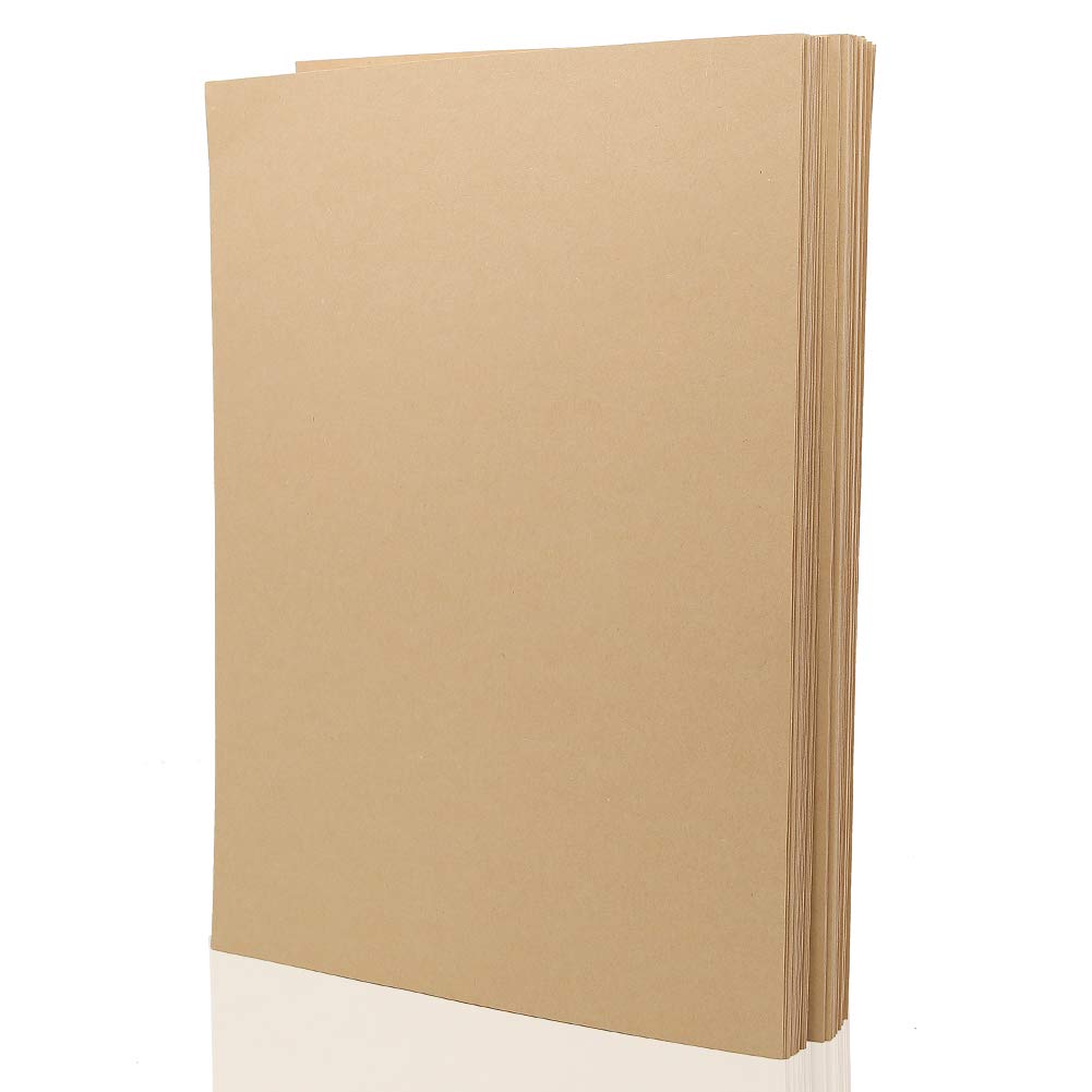 100 Sheets Recyclable Kraft Papers A4 Natural Recycled Brown Kraft Paper Card 160 GSM for Printing Writing Drawing Make Crafts Art DIY Gift Tags Greeting Card