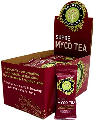 Supre Myco Tea by Supreme Growers 50 Stick Box All Natural Compost Tea Concentrate Beneficial Bacteria and Fungi With Bacillus Mycorrhizae Trichoderma to Enhance Soil Each 5g Stick Makes 1 Gallon