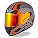 NENKI Helmets NK-856 Full Face Motorcycle Helmets DOT Approved with Iridium Red Visor and Inner Sun Shield