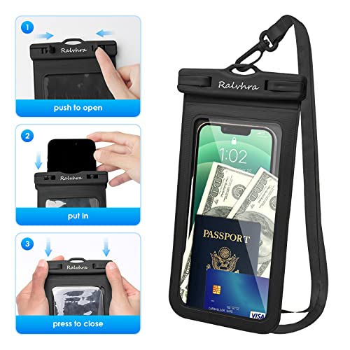 Ralvhra Universal Waterproof Phone Pouch - 2Pack, IPX8 Waterproof Phone Case with Lanyard Compatible with iPhone 14 13 12 11 XR X, Galaxy S22 S21, Pixel 4 XL up to 7