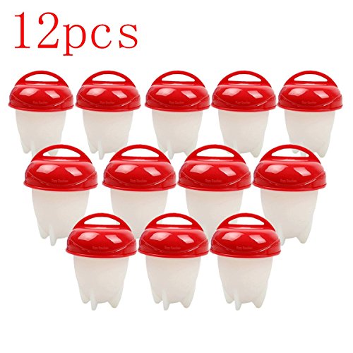 12Pack Egg Cooker Egg Poacher - Hard & Soft Maker Egg Poacher, BPA Free, Non Stick Silicone, Boiled, Poacher, Steamer Egg Cup