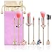 NEEDOON 8pcs Cute Pink Makeup Brushes Set with Gift Bag, Magical Girl Cute Make Up Tools with Thick Brush, Cosmetic Cardcaptor Face Brush with Pouch Valentine Day Gift for Girlfriend