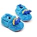 Delebao Baby Boys Girls Non Slip Rubber Sole Cartoon Plush Slippers Crib Shoes (18-24 Months, Blue Dinosaur)