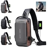 USB Charging Sport Sling Anti-theft Shoulder Bag, Anti Theft Sling Bag, Waterproof Shoulder Backpack, Sports Crossbody Bag