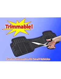 Zento Deals tapetes para piso, resistentes, de caucho, para todo tipo de clima, ajuste universal, primera calidad, ajustable, 4 unidades, negro