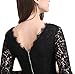 Berydress 3/4 Sleeve Full Zip Back Short Lace Cocktail Dress