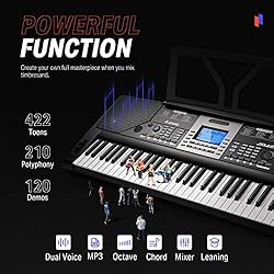 Donner Keyboard Piano, 61 Key Piano Keyboard, Force
