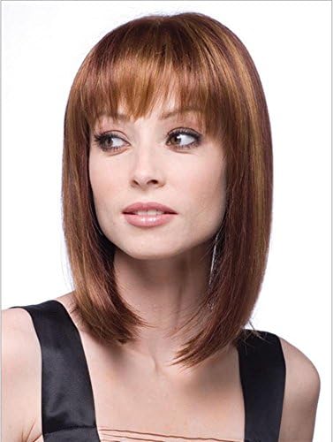 2017 Trendy Natural Air Bangs Glueless Cap Wig Hair Medium Brown Wigs