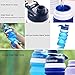 Anntrue Collapsible Water Bottle Food-Grade Silicone Portable Leak Proof Travel Water Bottle, 18oz(Sky Blue)