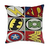 Dc Comic Marvel Superhero Pillow Cover (20x20 inch twin side)