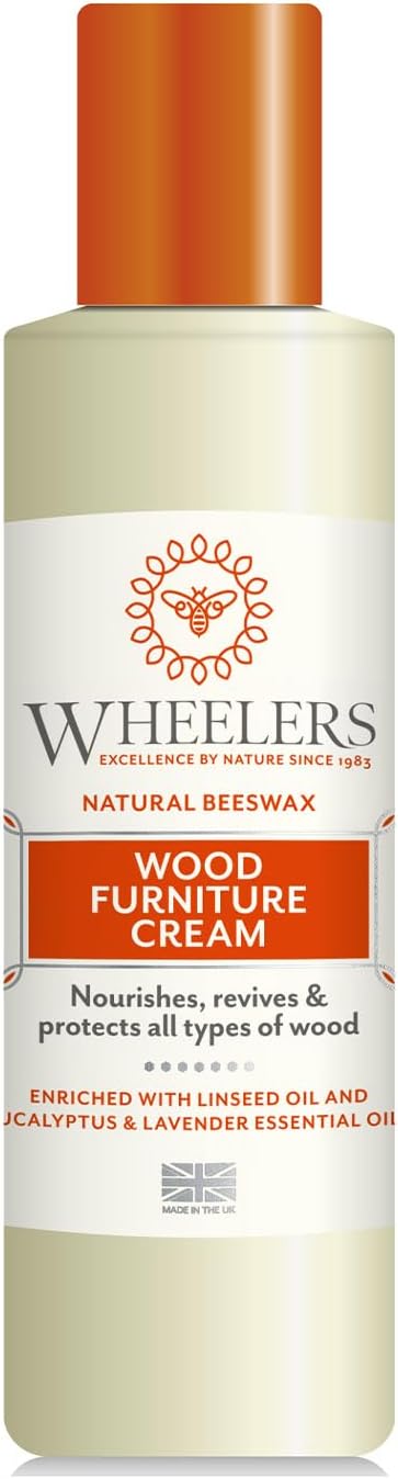 Wheelers Natural Wood Furniture Cream 300ml Beeswax Polish with Oils