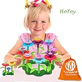 HoToy Kids Toys Flower Building Toy Set, Garden Building Blocks Playset for Girls Boys, 46 PCS with 11 Colors Educational Toys Creative for Decoration and Play Ages 3 & Up