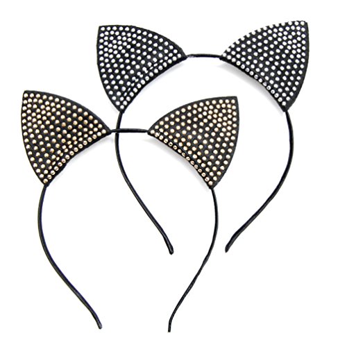 Luxxii (2 pack) cat ear headband alice fabric wrapped h…