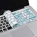 Case Star Feather Series Silicone Keyboard Cover Skin for MacBook 13-Inch Unibody/MacBook Pro 13, 15, 17-Inch and Compatible with Apple Wireless Keyboard (White with Aqua Blue Feather)