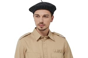 JH JOEJERRY Wool Beret Big French Artist Hat for Men Women Military Beret Green Black Blue
